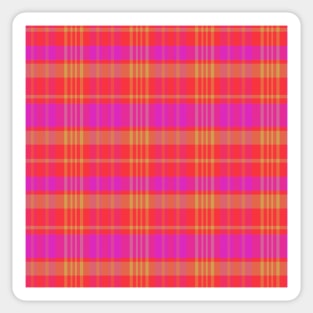 Neon Aesthetic Calan 1 Hand Drawn Textured Plaid Pattern Sticker